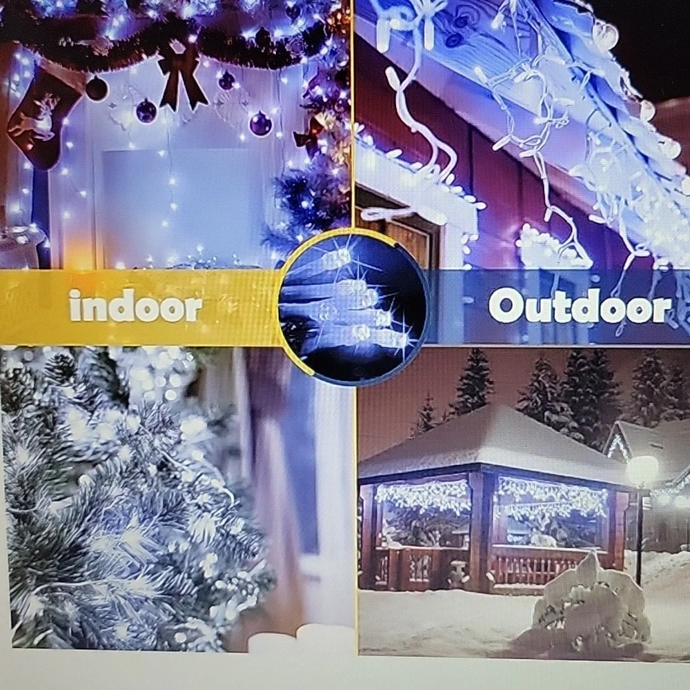 Hezbjiti 400 LED Cold White outdoor indoor fairy string lights 75 drops New…